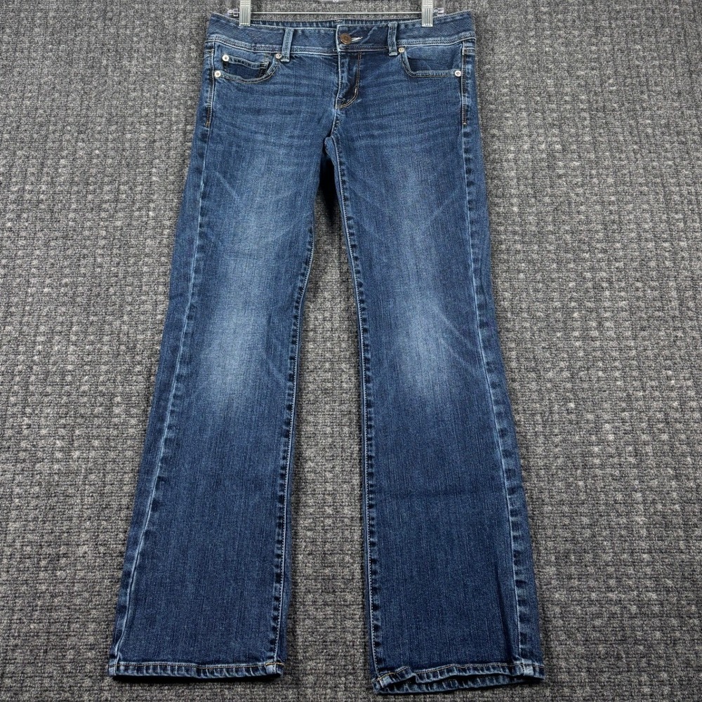 American Eagle Slim Boot Jeans Stretch Dark Wash Size 8 Short Blue